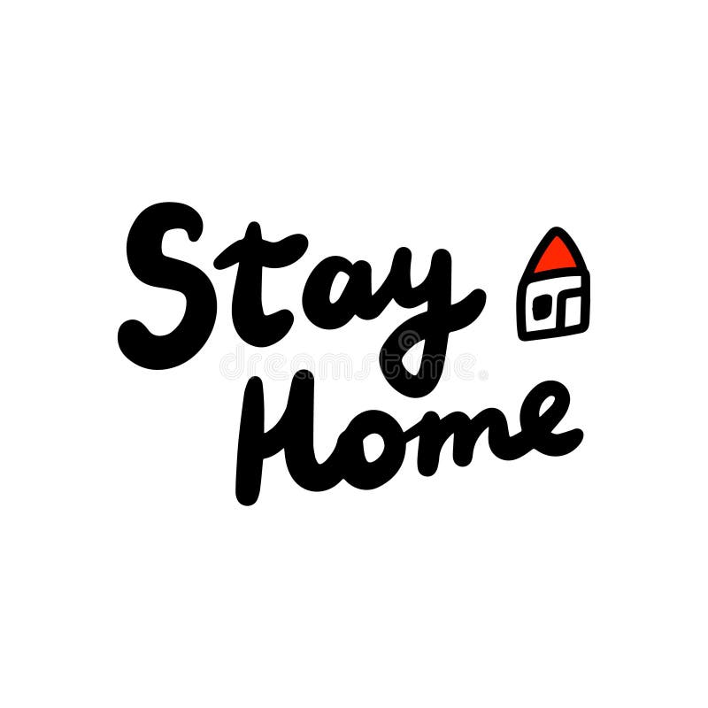 Stay Home Hand Drawn Vector Illustration In Cartoon Comic Style