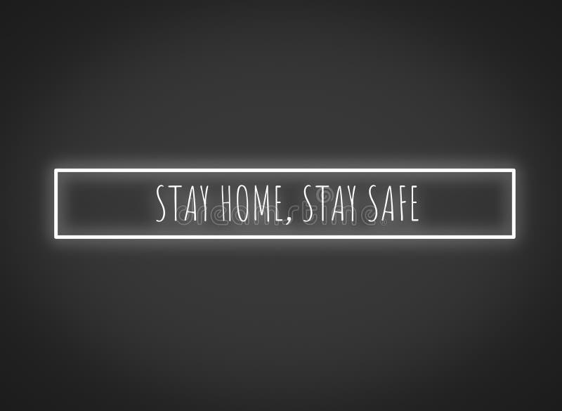 Stay Home, Stay Safe Typography, Illustration Image, Grey Background