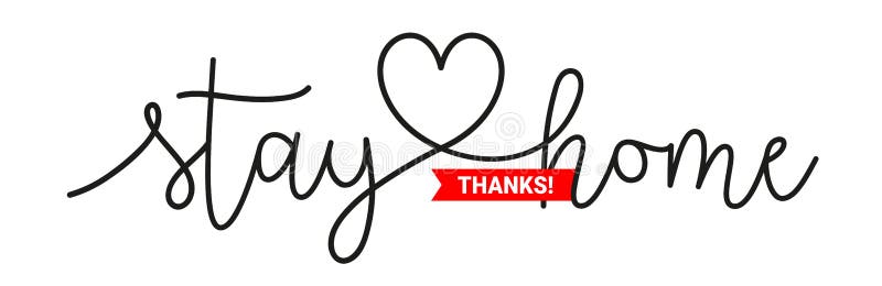 STAY SAFE black vector brush calligraphy stock illustration