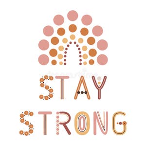 Stay Strong Quote Boho Wall Decor Prints With Rainbow Letters 