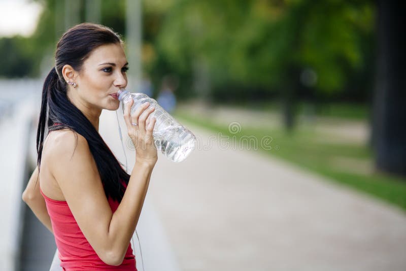 Staying hydrated while doing sports royalty free stock photo
