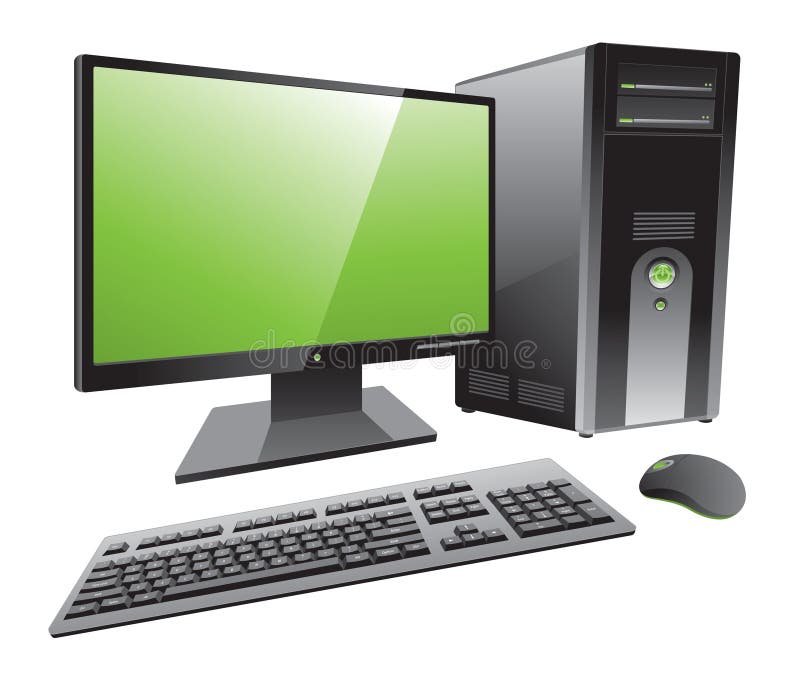 Stație de lucru pentru computere desktop stock illustration