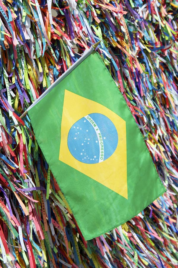 Steagul brazilian își dorește panglici bonfim salvador bahia royalty free stock images