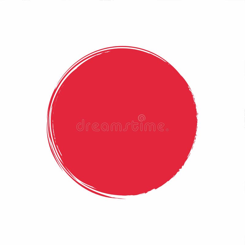 Steagul japonez pictat cu cerneală. soare roșu. royalty free illustration