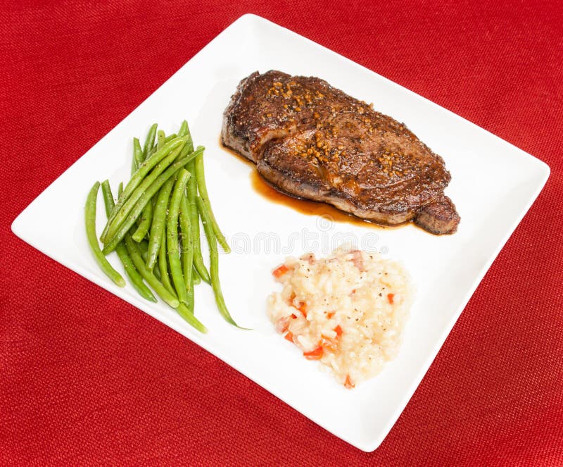 Steak Au Poivre Dinner Plate Stock Image Image of beans, steak 27133103