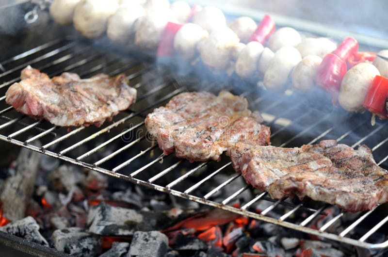 Steak BBQ stock photo. Image of pork, barbecuing, grill 81653680