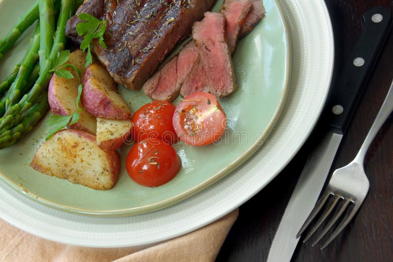 Steak Dinner with Vegetables Stock Photo Image of herbs, steak 6649398