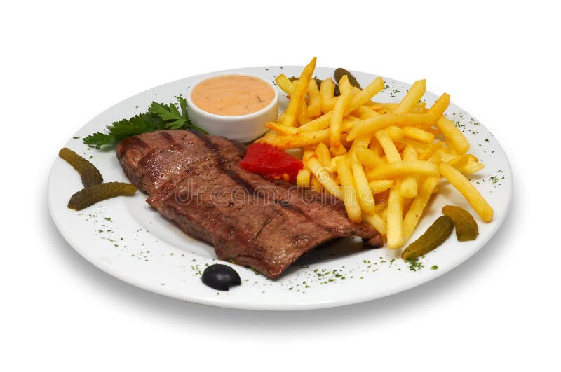 Steak with french fries royalty free stock image Steak with french fries royalty free stock image