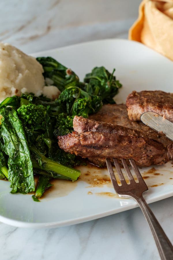 Steak and Mashed Potatoes stock photo. Image of restaurant - 174496302