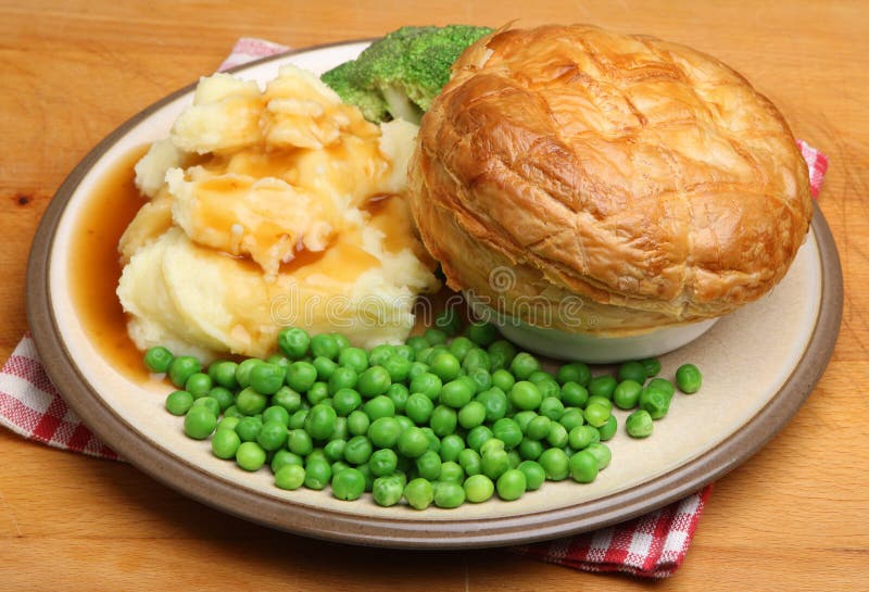 Steak Pie With Mash And Peas Stock Images - Image: 33601224
