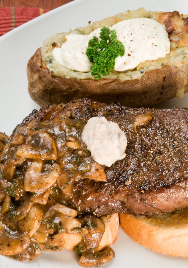 Steak and Potato Dinner stock photo. Image of cream, horseradish - 6899654