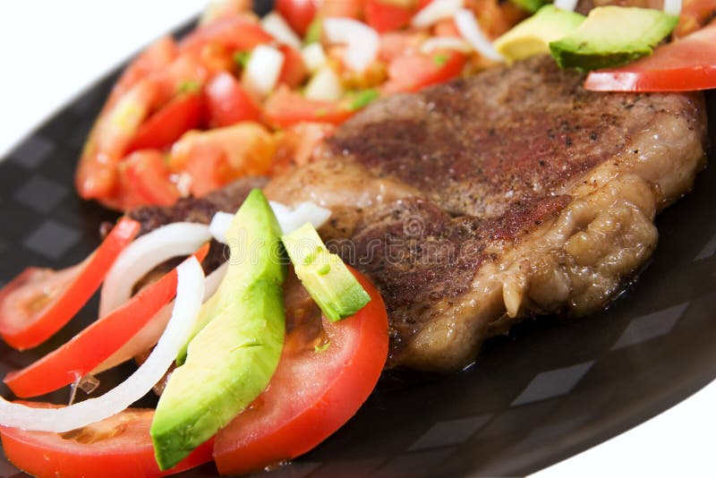 Steak and salad dinner stock image. Image of chopped, delicious - 2984813