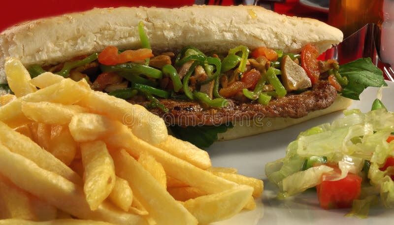 Steak sandwich royalty free stock images