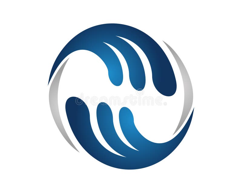 Water circle finger logo template vector illustration