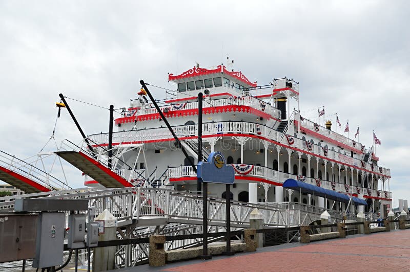 Steam Boat at the Riverfront in Savannah, Stock Image Image