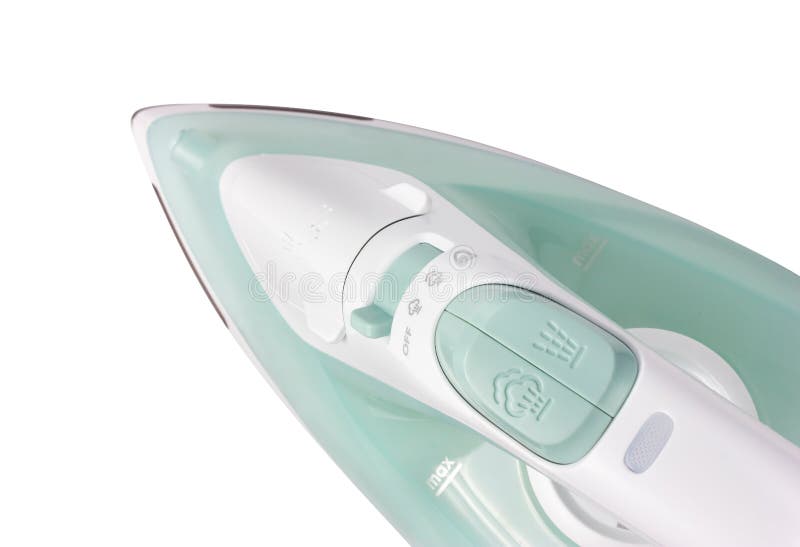 Steam Button. Control Buttons on an Electric Iron. Spray Button Stock