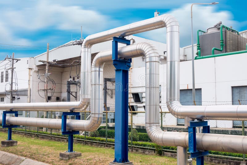 Steam insulation and loop pipeline, Steam pipe.supply stock photos Steam insulation and loop pipeline, Steam pipe.supply stock photos