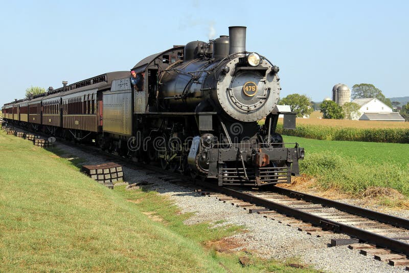 Steam locomotive pulling a train on Strasburg Rail Road, Pennsylvania