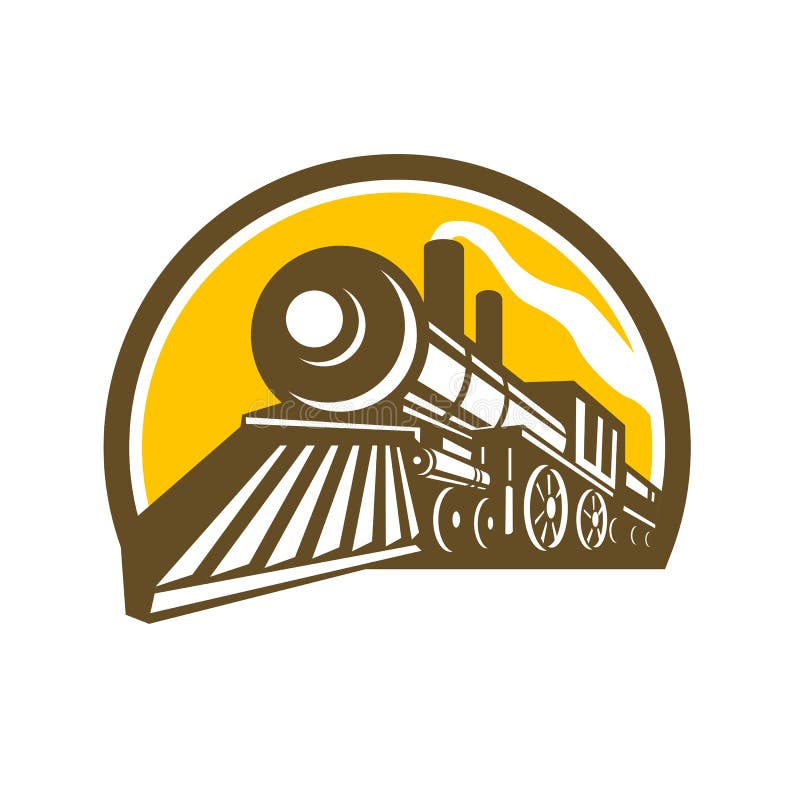 Mascot icon illustration of a vintage steam locomotive or train speeding in  full speed coming up the viewer on isolated background in retro style Stock  Vector Image & Art - Alamy