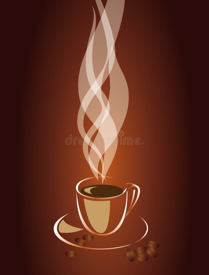 Steam over a cup of coffee. Vector EPS10