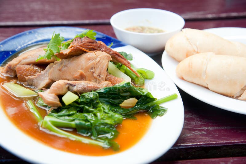 Steam Pork Leg with Gravy and Vegetable Stock Image Image of pork, natural 25399893