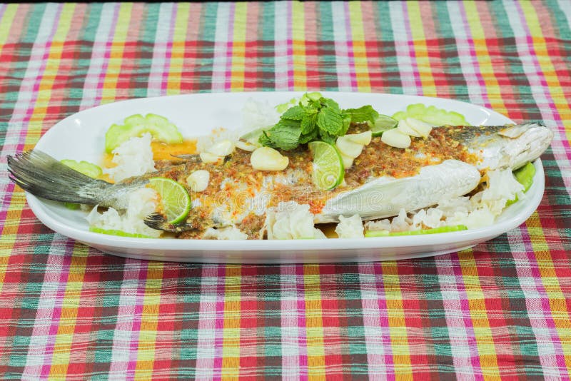 Steamed Basa Fish in Lime Dressing Stock Photo Image of peas, fish