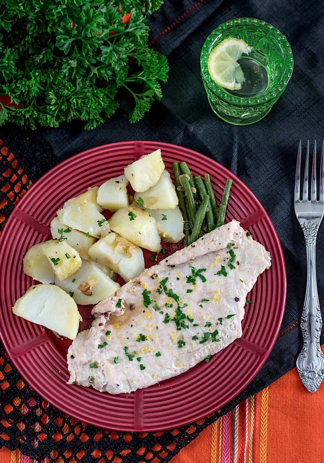Steamed Chicken Breasts with Potatoes and Green Beans Stock Image Image of veggies, meal 45784903