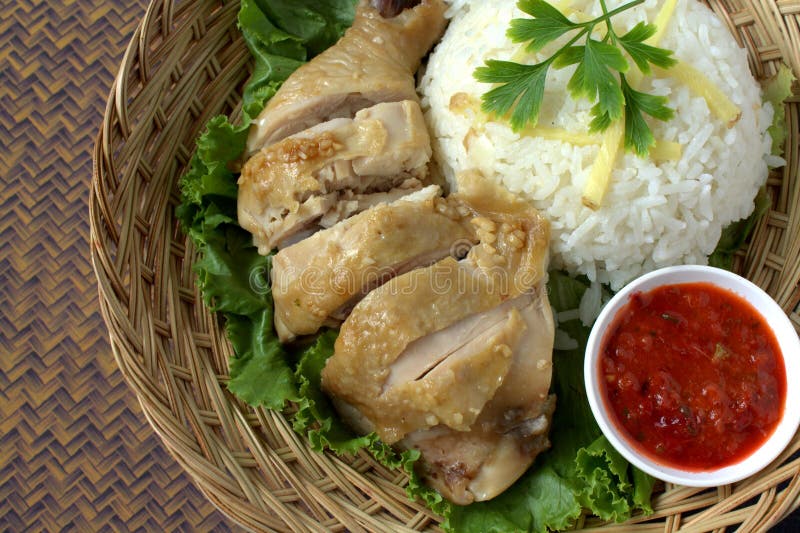 Steamed Chicken Rice stock photo. Image of cooking, indonesia 61430058