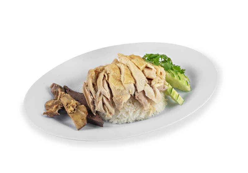 Steamed chicken rice stock photo. Image of plate, food 240845400
