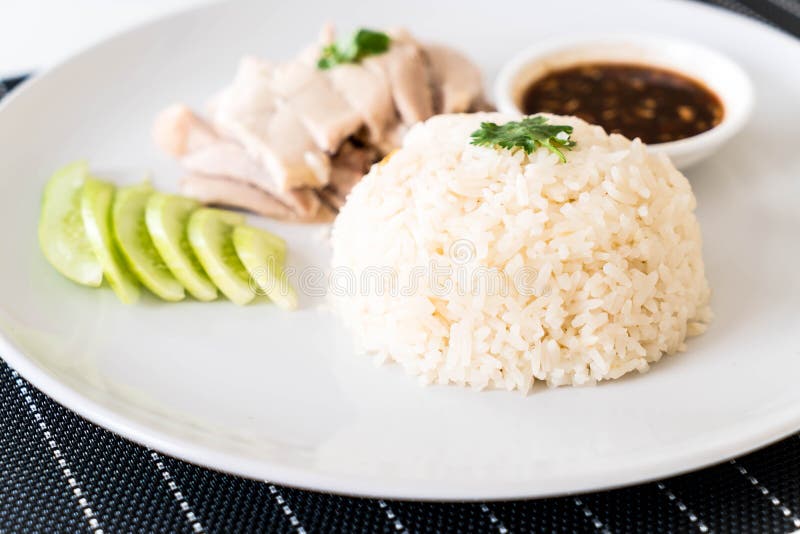 Steamed chicken with rice stock photo. Image of hainanese 91641058