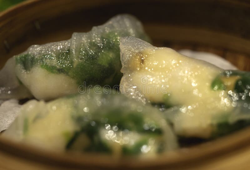 Steamed Vegetable Dumpling in Bamboo Container Stock Photo Image of