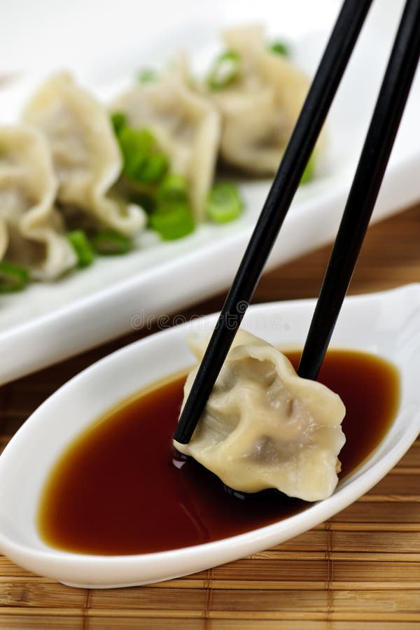 Steamed Dumplings and Soy Sauce Stock Image Image of appetizer