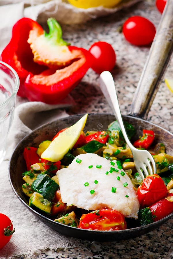 Steamed Fish Fillet with Vegetables Stock Image Image of tasty, cook
