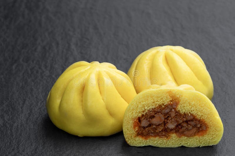 Steamed Honey Chicken and Duck Bao Buns on Stone Background Stock Image Image of bread, duck