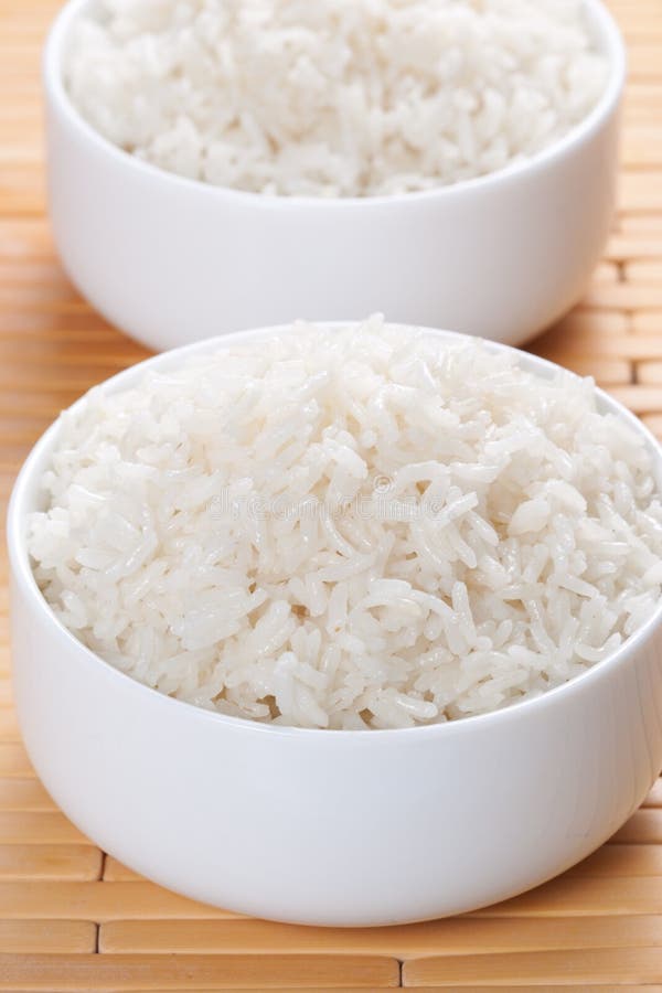 Steamed rice in bowl