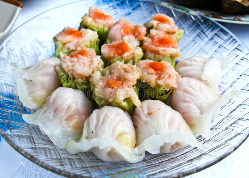 Steamed shrimp dumplings dim sum food