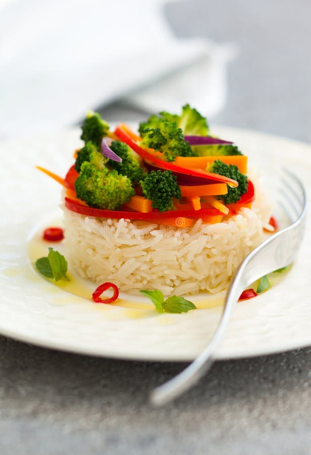 Steamed Vegetables with Rice Stock Image Image of cooked, color 32531587