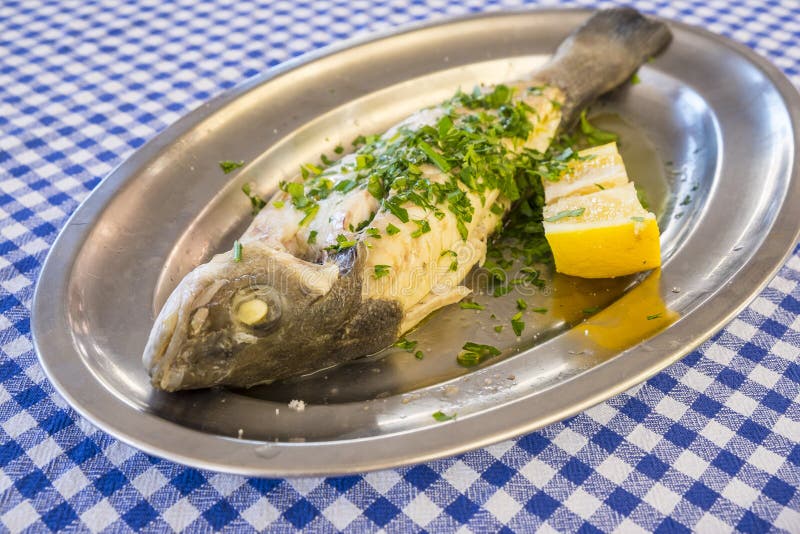 Steamed Whole Sea Bass stock photo. Image of prepared 79867502
