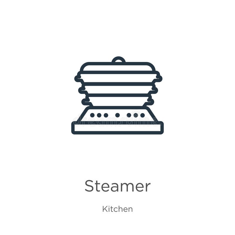Steamer Linear Icon. Modern Outline Steamer Logo Concept On Whit Stock