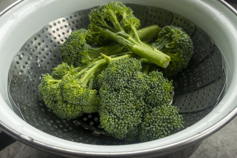 Steaming Broccoli in an Inox Pot Stock Image Image of alkaline, dish