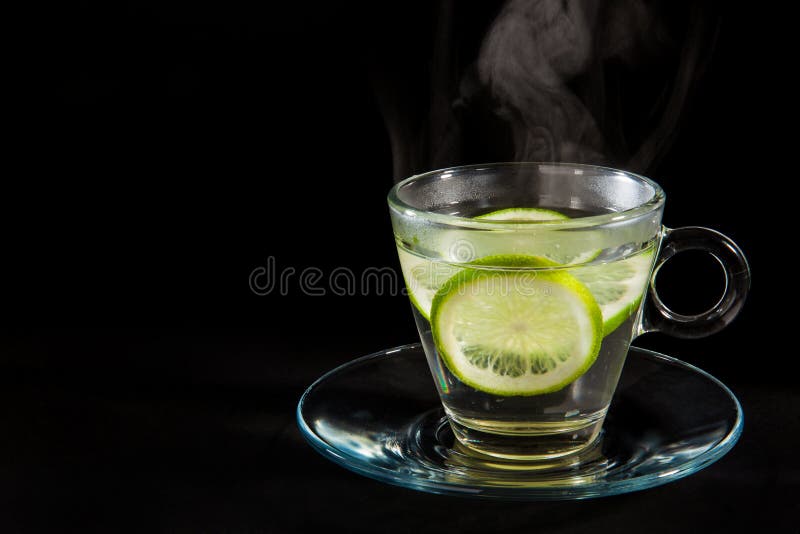Steaming hot lemon water