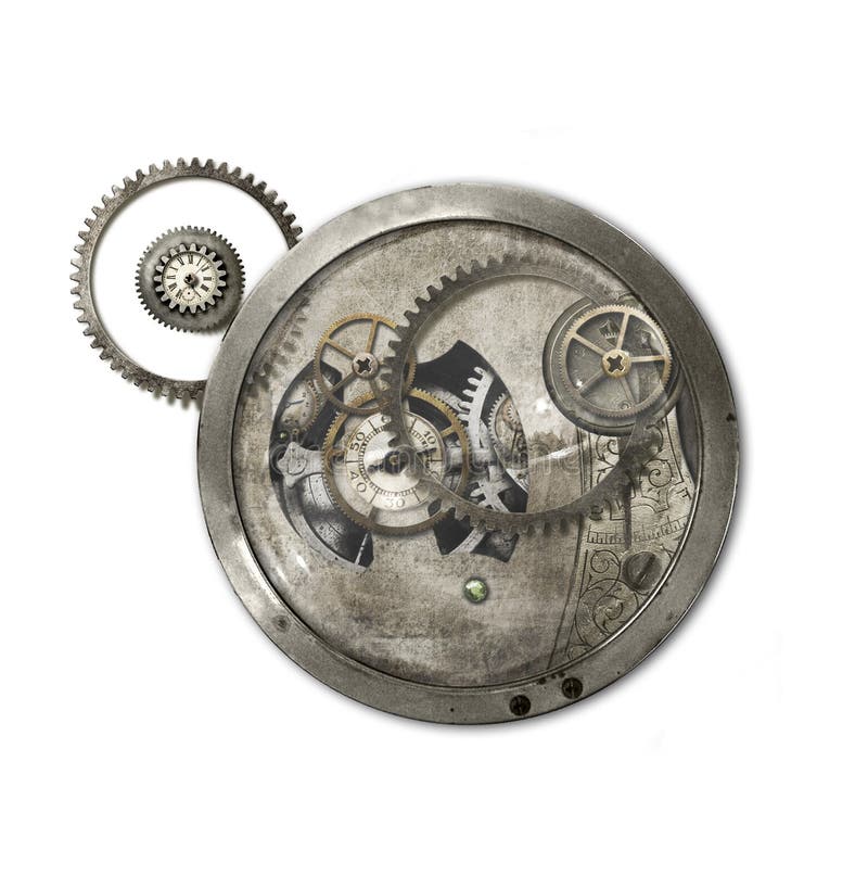 Concept art, steampunk design on white background. Concept art, steampunk design on white background