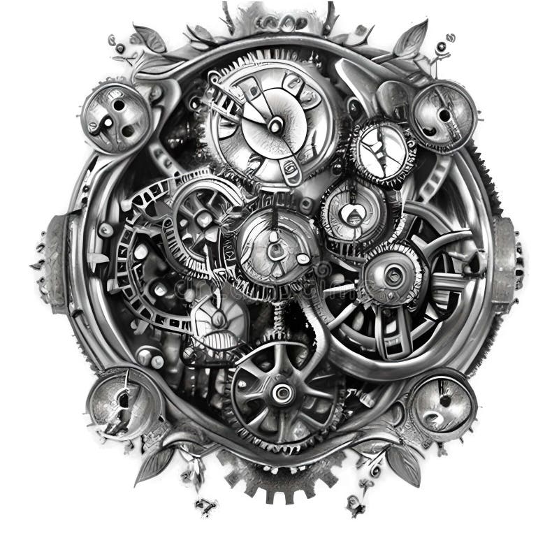 Steampunk Clockwork Universe. Generative AI Stock Photo Image of poster, circle 274051350