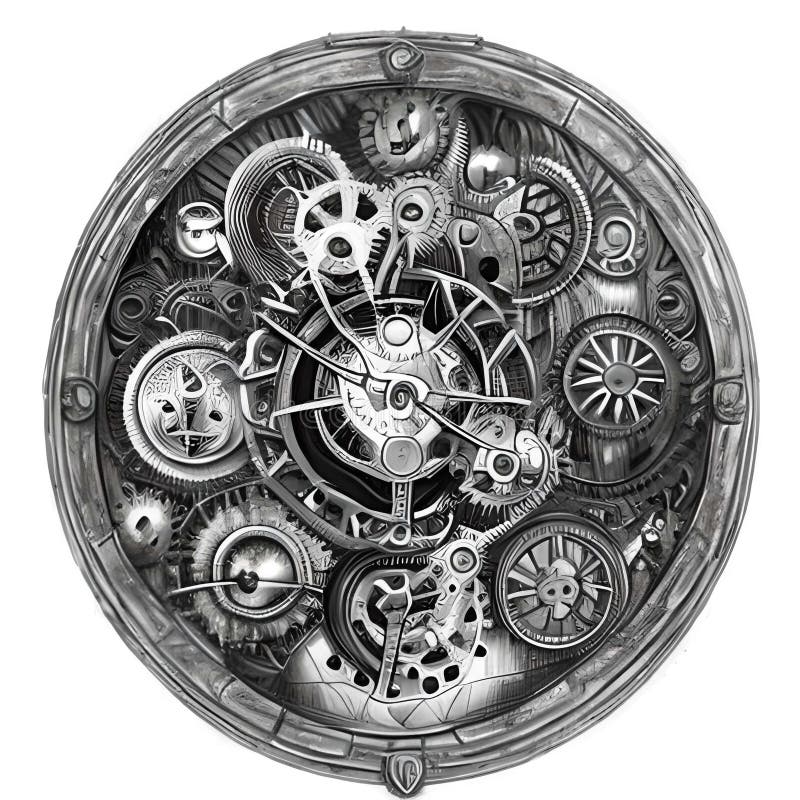 Steampunk clockwork universe. Generative AI. Ideal for print or digital use too.