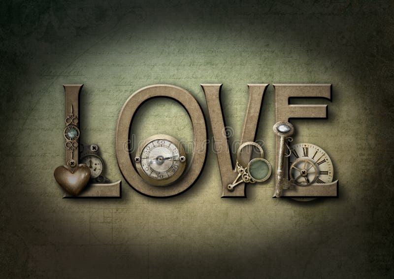 Steampunk del amor ilustración del vector Steampunk del amor ilustración del vector