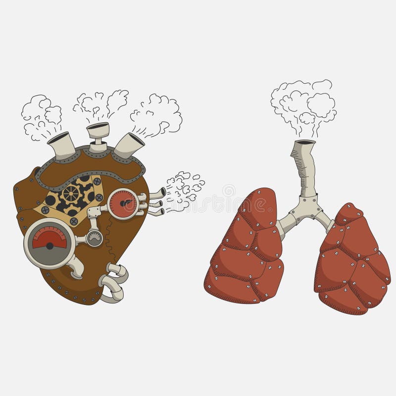 Steampunk heart and lungs