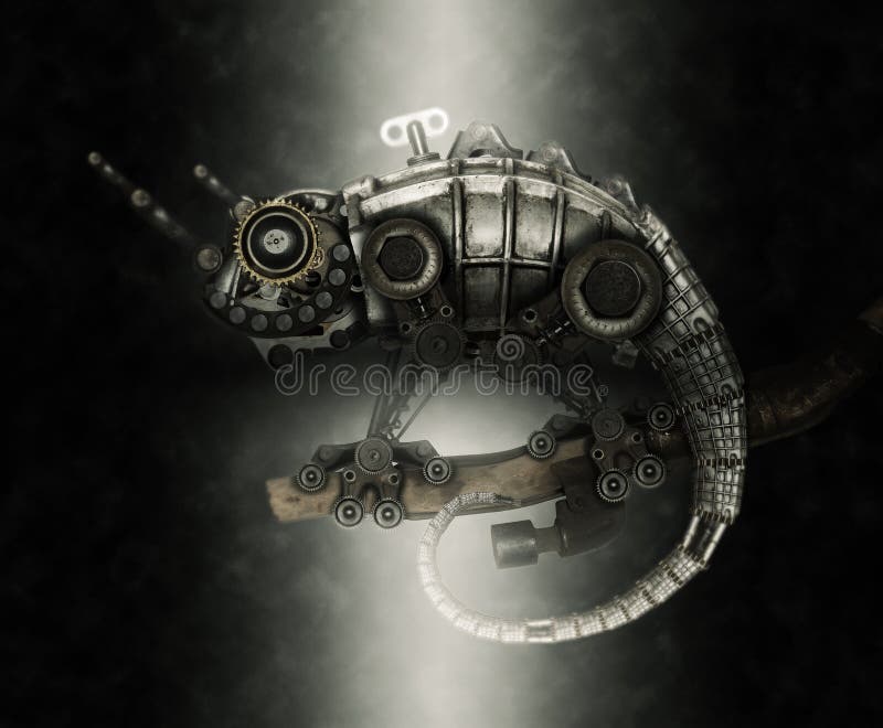 Steampunk style lizard