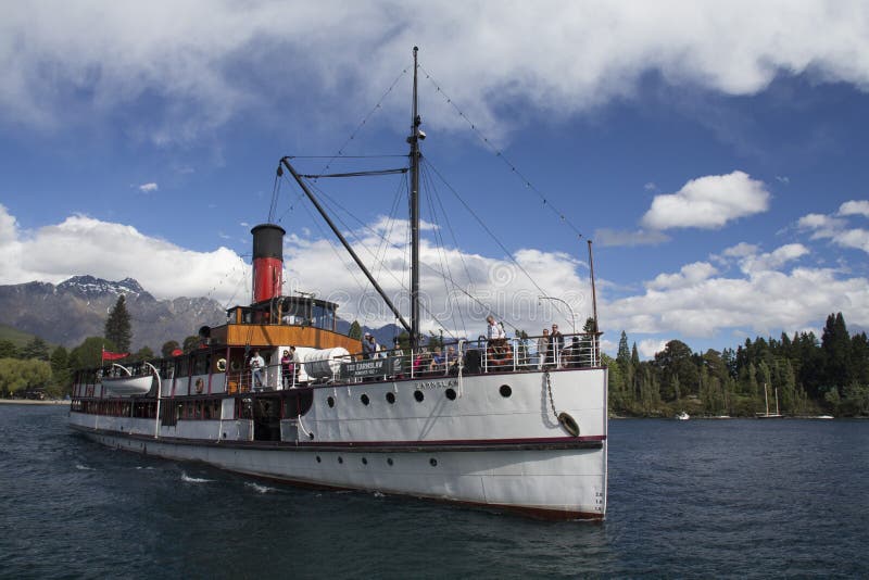 Steamship TSS Earnslaw in Queenstown, New Zealand royalty free stock photo Steamship TSS Earnslaw in Queenstown, New Zealand royalty free stock photo