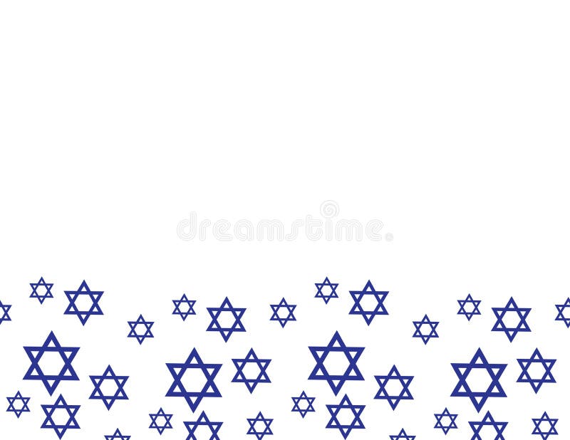 Bordură cu model Steaua lui David albastră stock illustration