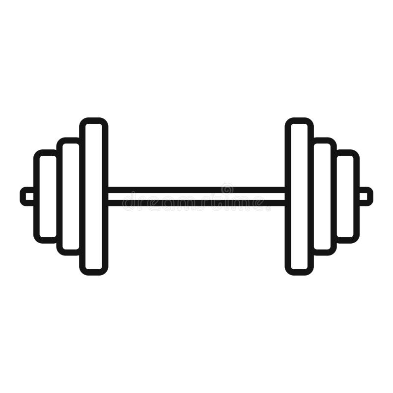 Barbell Up Icon, Outline Style Stock Vector Illustration of